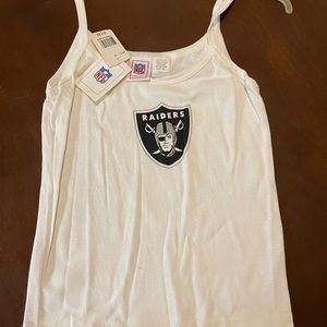 Spaghetti Straps Tank Top White Woman’s NFL Raiders Medium